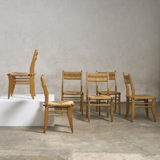 6 chaises paille et chêne guillerme et chambron